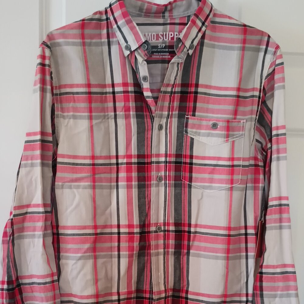2 Plaid Long Sleeve Dress Shirts-Young Men's Size Small